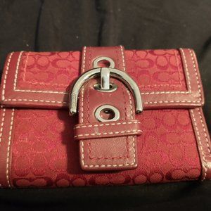 Coach Red fabric/leather wallet
